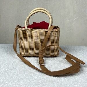 A New Day Mini Straw Crossbody/2 Handle purse 7"X4.5"X3.5"